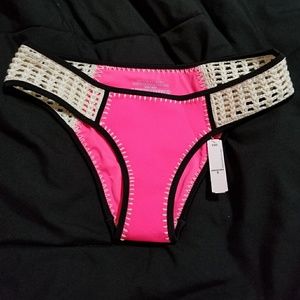 Victoria secret neoprene crochet bikini bottom